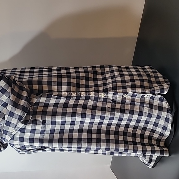 Duplicate listing. Talbots Black & White Plaid/Check Half Button up Top - Picture 14 of 14